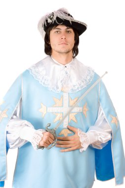 Man with a sword dressed as musketeer clipart