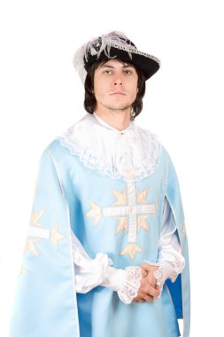Young man dressed as musketeer clipart