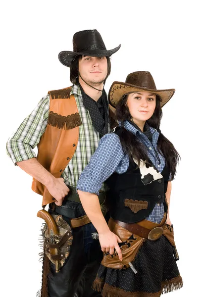 年轻牛仔和女牛仔 — 图库照片