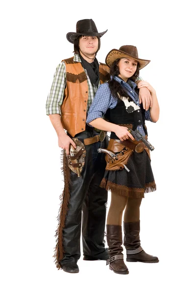Young cowboy and cowgirl — Stock Photo, Image