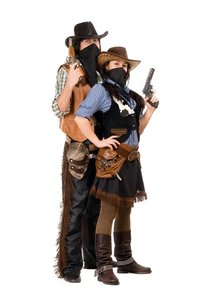 Couple of armed robbers — Stock Photo, Image