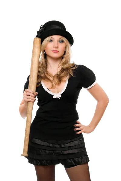 Portrait of charming girl with a bat — Stock Photo, Image