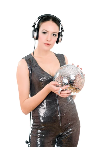 Attractive young woman in headphones — Stock Photo, Image