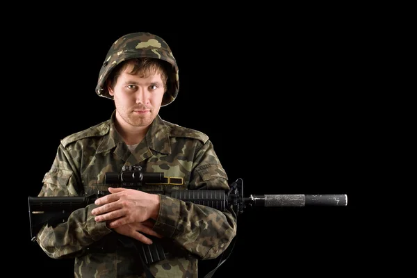 With a rifle in the hands — Stock Photo, Image