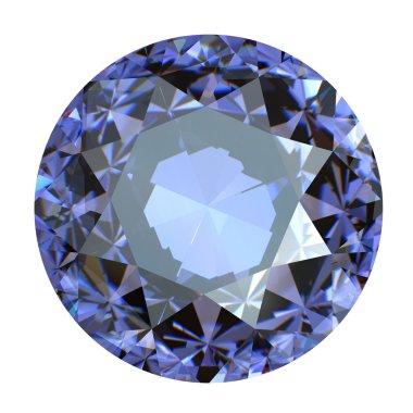 Round blue gemstone on white background. Benitoit. Sapphire. Io clipart