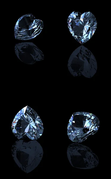 Herzförmiger Edelstein auf schwarz. schweizerblauer Topas. Aquamarin — Stockfoto