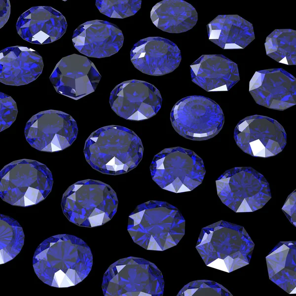 丸い青い宝石用原石黒の背景に分離しました。benitoit。sap — ストック写真