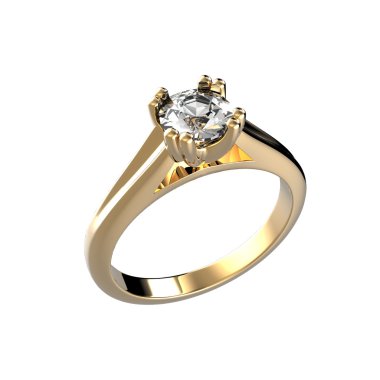 Ring with diamond isolated clipart