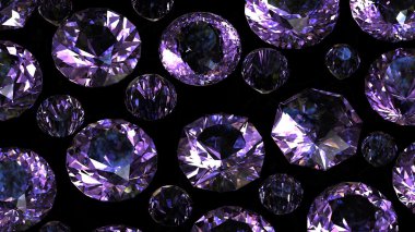 Set of round amethyst