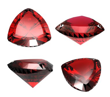 Jewelry gems shape of trillion. Ruby clipart