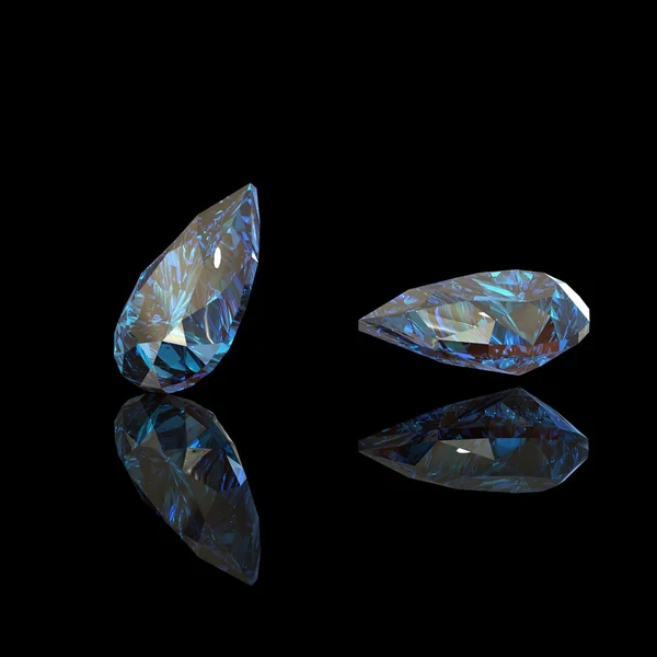 Gruszka. Kolekcje biżuterii kamieni. Swiss blue topaz — Zdjęcie stockowe