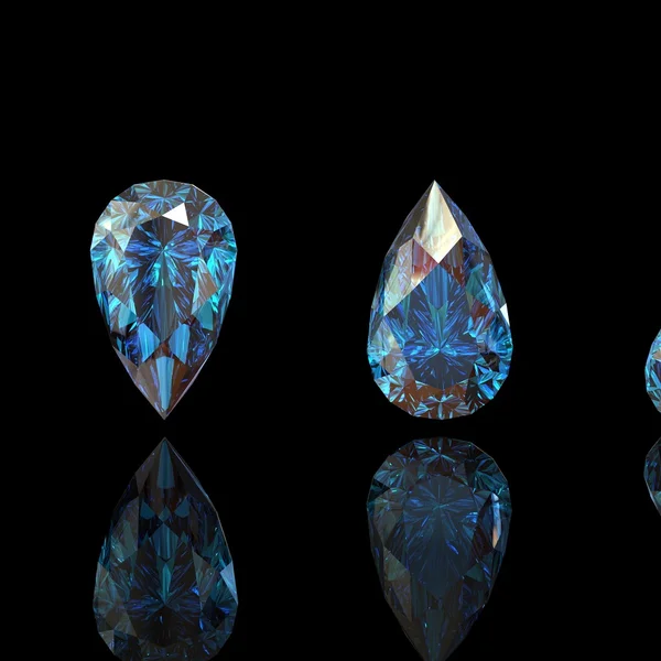 Pear. Collections of jewelry gems. Swiss blue topaz — Stock Photo, Image