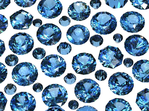 Conjunto de safira redonda azul. Pedra preciosa — Fotografia de Stock