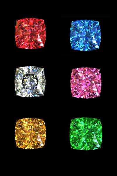 Garnet gems isolated on black background — Stock Photo, Image