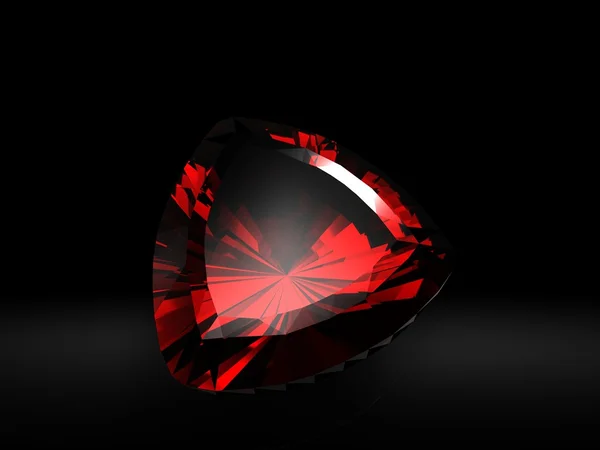 珠宝首饰宝石的形状万亿美元。红宝石 — 图库照片