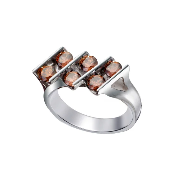 Drágakövek elszigetelt gyűrű — Stock Fotó