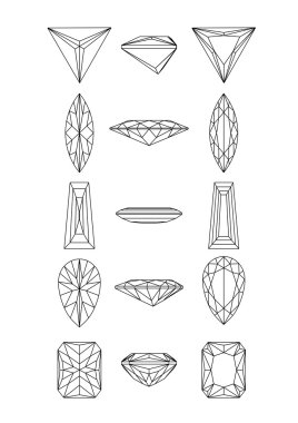 Collection shapes of diamond clipart