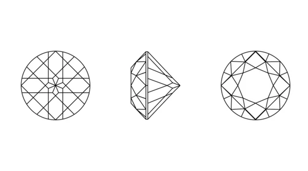Στρογγυλά σχήματα από έναν πολύτιμο λίθο. περίγραμμα επιφάνειας — Διανυσματικό Αρχείο