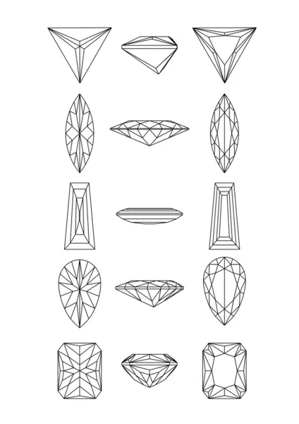 Samling former av diamant — Stock vektor