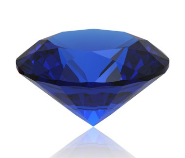 Blue sapphire gemstone isolated. Gemstone clipart