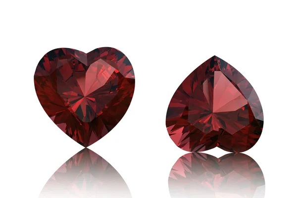 Garnet shape of heart. Valentinr's Day symbol — Stock Photo, Image