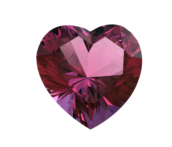 Рубиновая форма сердца. Символ Дня святого Валентина — стоковое фото