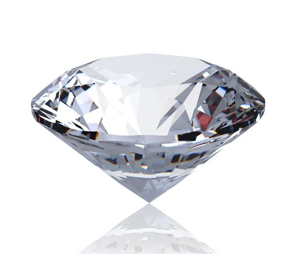 Tondo brillante taglio prospettiva diamante isolato — Foto Stock