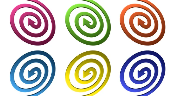 Strzałki na biały. kształt spirali — Zdjęcie stockowe