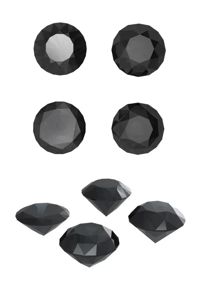 Rund svart sapphire — Stockfoto