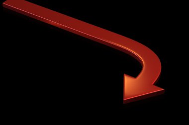 siyah zemin üzerindeki oku. yukarı dönük