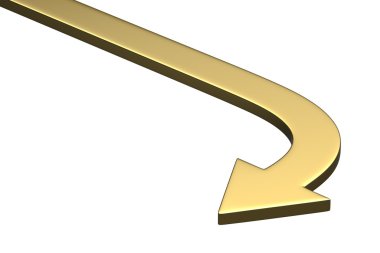 Beyaz arka planda izole ok