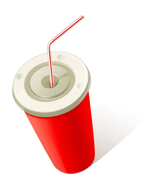 Röd kall drink cup — Stock vektor