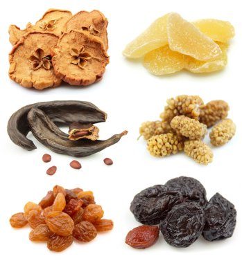 Collection of dried fruits clipart