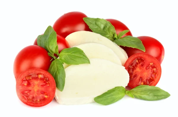 Pomidory i bazylia wiśniowa — Zdjęcie stockowe