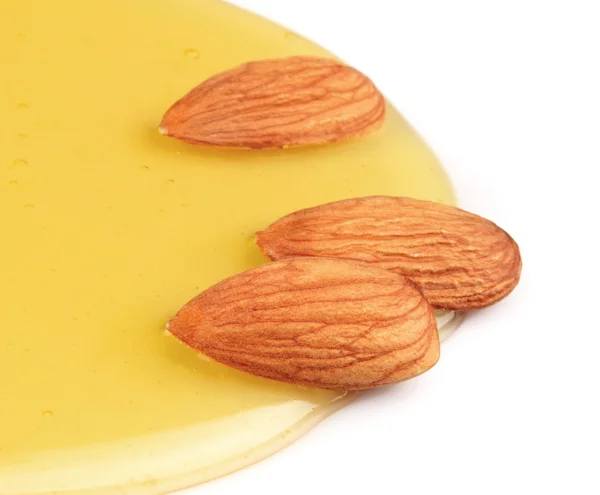 Миндаль орехи с медом — стоковое фото