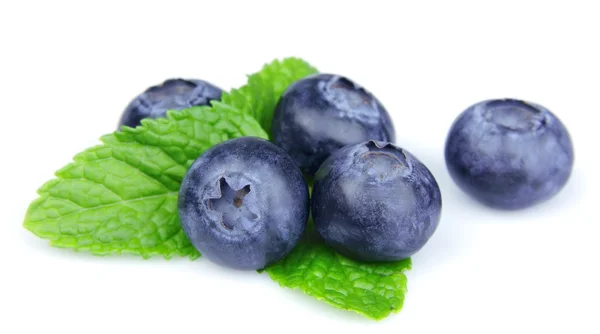 Blueberries with leaf — Stock Photo, Image