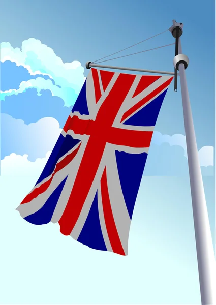 Vector stylish waving United Kingdom flag — Stock Vector
