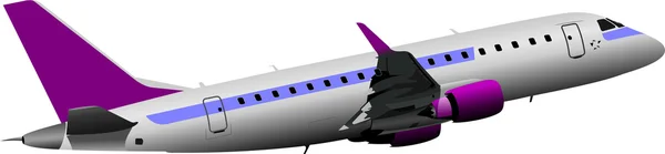 Avión en el aire. Ilustración vectorial — Vector de stock