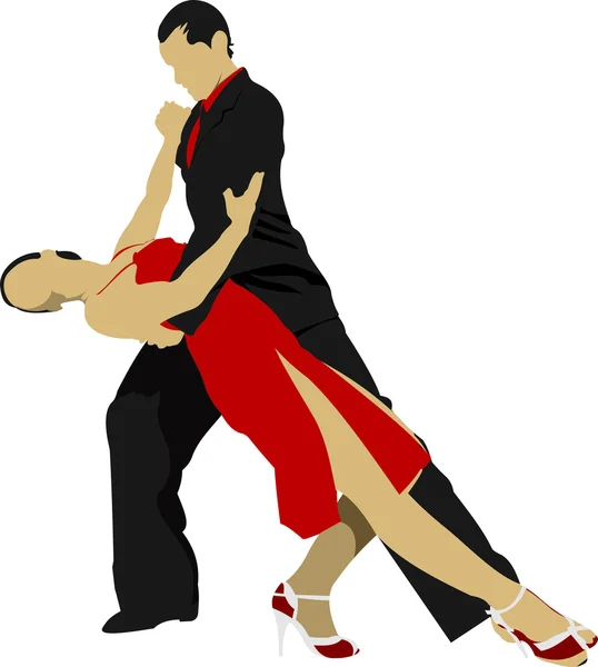 Couples dansant un tango — Image vectorielle