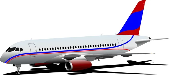 Passagerare flygplan på flygfältet. vektor illustration — Stock vektor