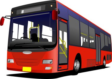 City bus on the road. Vector illustration clipart