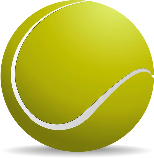 Pelota de tenis amarillo-verde sobre fondo blanco aislado. Vector il — Archivo Imágenes Vectoriales