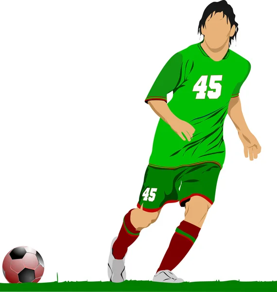 サッカー サッカー選手。デザイナーのための色のベクトル図 — ストックベクタ