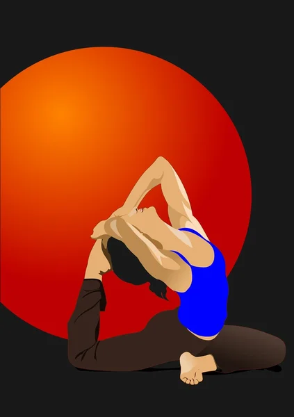Yoga pose - vector poster — Stock Vector