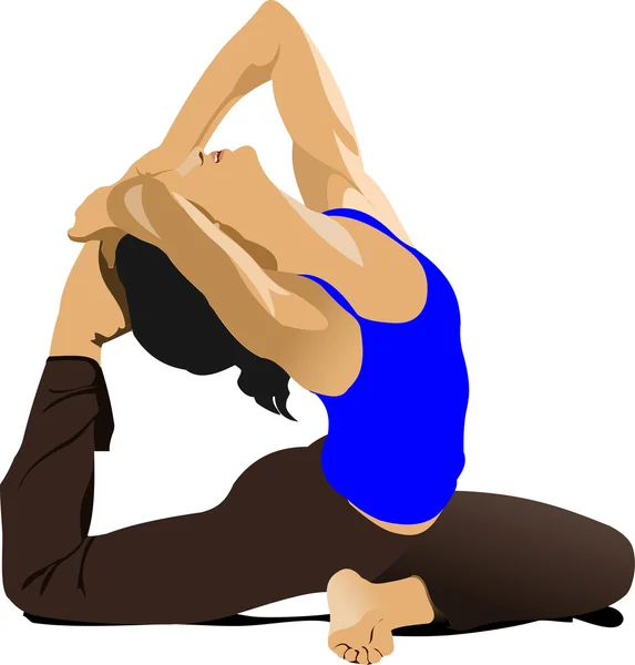 Postura de yoga - póster vector — Archivo Imágenes Vectoriales
