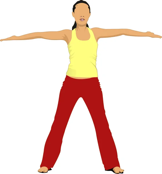 Posizione yoga - poster vettoriale — Vettoriale Stock