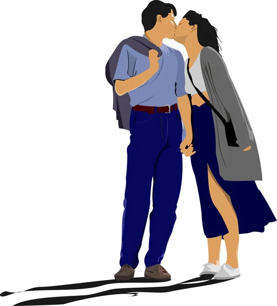 Całowanie para wektor ilustracja — Wektor stockowy