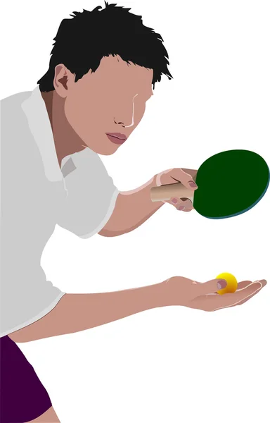 Silhouette vectorielle du joueur de ping-pong — Image vectorielle
