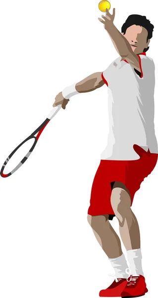 Teniszező. Színes vektor illusztráció tervezők számára — Stock Vector