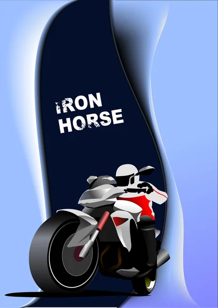 与摩托车图像的抽象背景。铁的马。矢量我 — 图库矢量图片